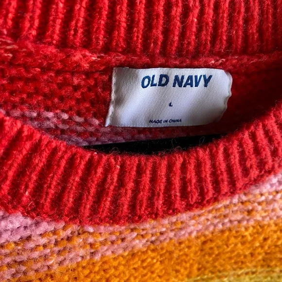 Old Navy Women's Sweater Large Rainbow LGBTQIA Pride Pullover Soft Knit Size L - Picture 2 of 3
